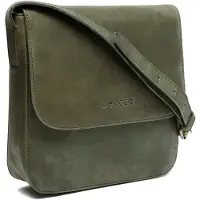 Beocca Niba sac à bandoulière en cuir, en cuir tanné végétal, sac polyvalent au quotidien, sac à épaule, fait main, Vert