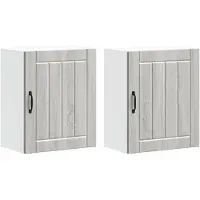 vidaXL Armoires suspendues de cuisine 2 pièces Lucca Gris Sonoma Matériau dérivé du bois