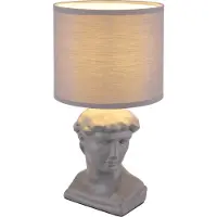 Globo Lampe de table, statue, gris, textile, H 33 cm