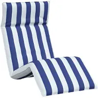 vidaXL Chaise longue Pliable Bleu et Blanc 175x54x8,5 cm Tissu Oxford