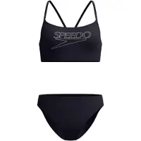 Speedo Endurance+ Logo Thin Strap Bikini Noir UK 34 Femme