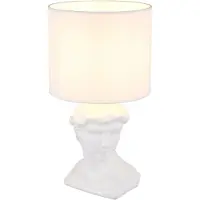 Globo Lampe de table, statue, blanc, textile, H 33 cm