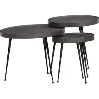vidaXL Table basse 3 pièces noir bois composite