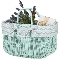 TheWickerStories Panier à provisions en osier Panier tressé avec anse Panier de rangement léger Panier pique-nique Panier cadeau vide Vintage Reisenthel Panier