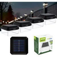 Greenblue 4 lampes solaires à LED pour poteaux 100 x 100 mm, cache en forme d'enveloppe, 3200 K, GB128 WW