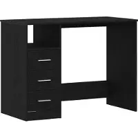 vidaXL Bureau avec tiroirs noir aspect chêne 102x50x76 cm