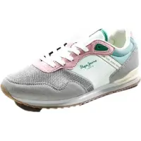 Pepe Jeans pour femme/filles. PGS400015 Trainers London Bubble grey (36), Plat, Lacets, Casuel, Gris, mode enfantine