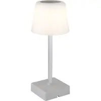 Globo Lampe de table LED, argent opalin, variateur tactile, batterie, H 25,5 cm