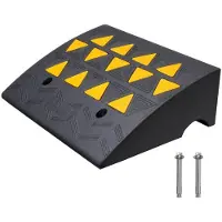 Vevor Rampe de Seuil Hauteur 15,2 cm Rampe Trottoir Caoutchouc Capacité Charge 15 tonnes Rampe Accès Fauteuil Roulant avec Structure Grillagée Stable pour Passage Voitures Motos Vélos 49,1x37x15,2 cm