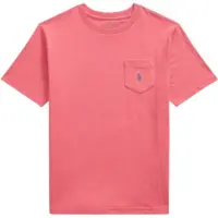 Ralph Lauren pour garçon. 323970333505 T-shirt en maille coton avec poche rouge ((XL) 13/14años= 163/174cm), Casuel, Manche courte, mod