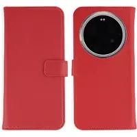 Selencia Étui portefeuille en cuir véritable Xiaomi 17 Ultra - Rouge