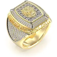 GUESS Lion King Pave Ring Doré 66 Homme