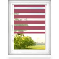 Time4blinds – Store Occultant sans Percage – Store Enrouleur – Adhésive, Cassette Aluminium – Rouge, 1400x800, Gauche