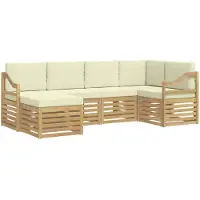 vidaXL Ensemble de canapés d'extérieur , 6 pièces, blanc et crème, en polyester