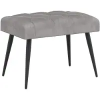 vidaXL Banc avec capitonnage bouton Gris clair 60 x 40 x 45 cm Velours