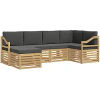 vidaXL Ensemble de canapés d'extérieur , 6 pièces, blanc et anthracite, polyester