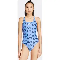 Adidas Logo Graphic V-back Swimsuit Bleu 38 Femme