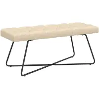 vidaXL Banc avec capitonnage bouton Crème 110 x 40 x 46 cm Tissu