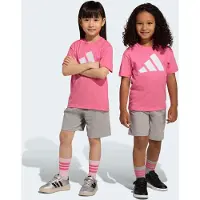 Adidas Survêtement 'ESSENTIALS T-SHIRT' gris / rose clair / blanc