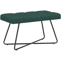 vidaXL Banc avec capitonnage bouton Vert foncé 80 x 40 x 46 cm Tissu