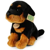 Rappa Chien en peluche Rottweiler assis, 30 cm, ÉCOLOGIQUE