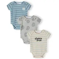 MINOTI Barboteuse / body bleu / gris / pierre