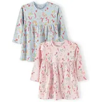 MINOTI Robe bleu pastel / jaune foncé / rose / pitaya