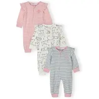 MINOTI Barboteuse / body rose clair / blanc