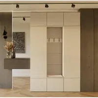 Top E Shop Meuble d’entrée avec portemanteaux OPELIKA - cachemire