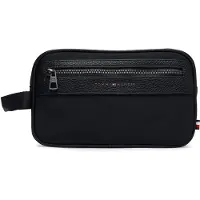 Tommy Hilfiger Trousses de toilette 'Logo Mixed Texture' noir