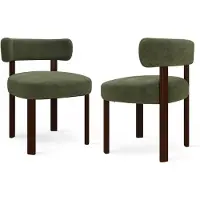 COLAMY Lot de 2 chaises de salle à manger en bois massif – design épuré et chaleureux – vert