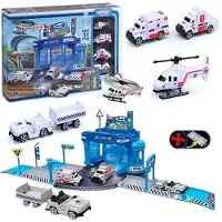 Woopie Ensemble thématique : Poste de police de l'aéroport avec voitures et hélicoptère 37 pcs.
