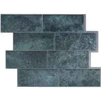 vidaXL : Carrelage pour métro, 50 pièces, bleu-vert, 29 x 21 cm, en polyuréthane et PET