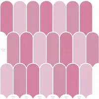 vidaXL Carreaux en forme de plume, lot de 10, rose, 30 x 30 cm, polyuréthane et PET