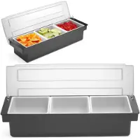 Hendi Boîte à ingrédients Bar Up, 3 récipients pour aliments ou épices, en plastique