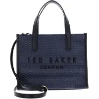 Ted Baker sac à main sac à épaule bandoulière Paolina Faux Raffia Small Icon Bag Navy bleu marine