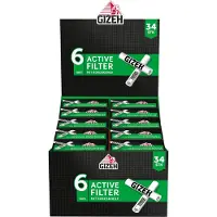 Gizeh Filtres à charbon actif Black 6 mm, lot de 10 – 10 filtres par paquet