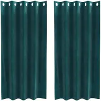vidaXL Rideaux occultants 2 pcs vert foncé 140 x 175 cm velours