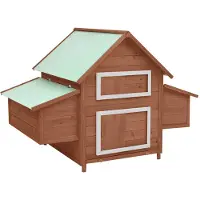 vidaXL Poulailler Moka et Blanc 150x96x110 cm Sapin massif