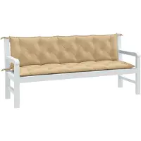 vidaXL Coussins de banc de jardin 2 pcs. Melange Beige 180x50x7 cm Tissu
