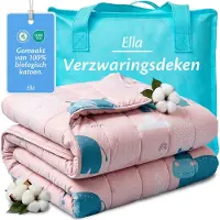 EL Life Ella Couverture lestée pour Enfant 2,4kg - 90 x 120cm - OEKO-TEX Coton - Hippopotame