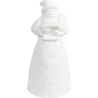 Clayre & Eef Décoration de Noël avec éclairage LED Père Noël Ø 9x19 cm Blanc Porcelaine