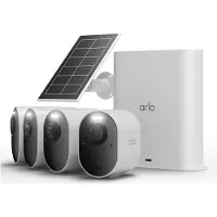 Arlo Kit de 4 caméras de surveillance connectées Ultra 3 extérieure Blanc + 1 panneau solaire