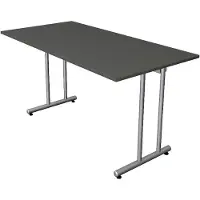 Kerkmann Büromöbelfabrik Smart office Schreibtisch anthrazit rechteckig C-Fuss-Gestell silber 140,0 x 70,0 cm