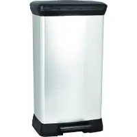 Curver Corbeille à papier DECO BIN 50 l noir/argent métallisé