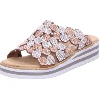 Rieker Mules pour femme 50066-36, 50066-37, 50066-38, 50066-39, 50066-40, 50066-41, 50066-42, 50066-43 RIE-V02R8 métallisé 43