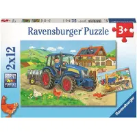 Ravensburger 2 x 12 pièces Kinder Puzzle Baustelle und Bauernhof 07616