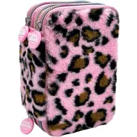 Tinka Leopard Rosa (8 804206) Triple Pocket Pencil Case Rose Homme