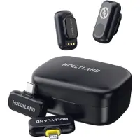 Hollyland Lark A1 Combinaison Micro sans fil iPhone Android 2TX Boîtier de charge 48kHz 24bit Réduction du bruit Portée 200m Gris