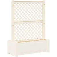 vidaXL Grande jardinière avec treillis, blanche, 99,5 x 43 x 133,5 cm, polypropylène